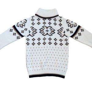 VTG 80s Women’s Acrylic Turtleneck Knit Sweater Small Kimlon Argyle Design Ski